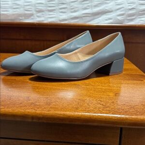 Journee Collection Gray Block Heel Pumps